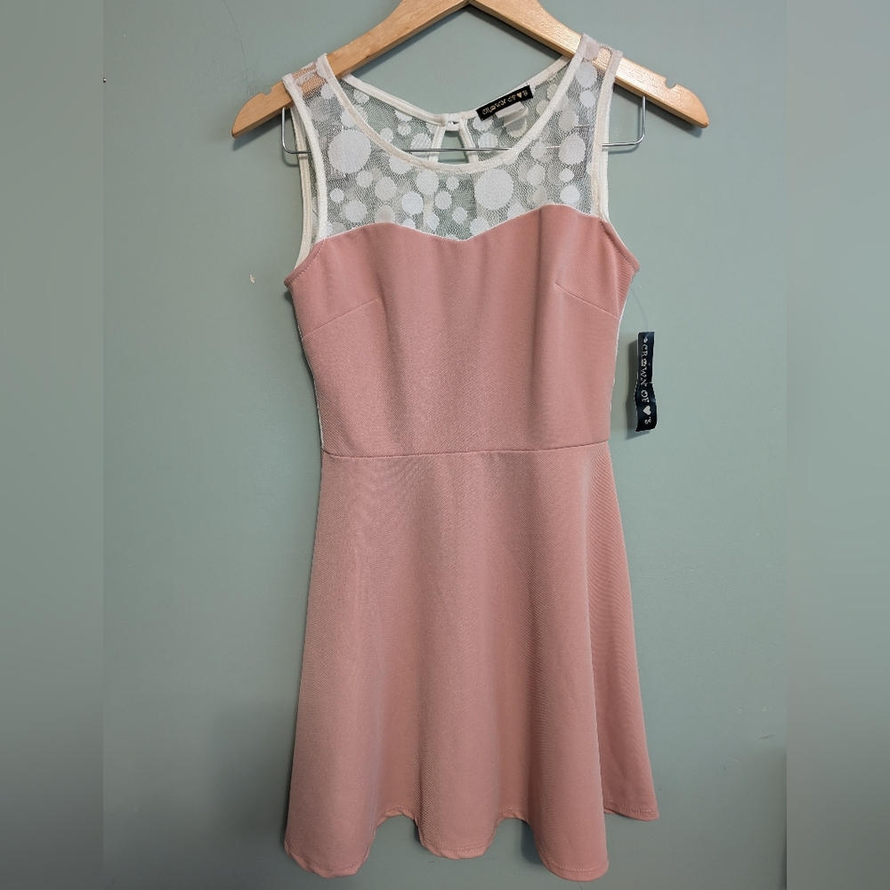 BNWT Blush Pink Lace Detail Sleeveless Dress